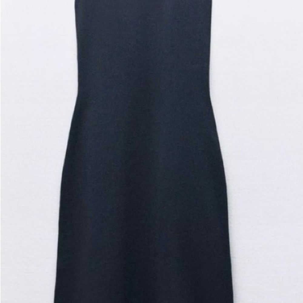 Zara Backless Halter Midi Dress in blue - Picture 2 of 4